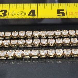 Gold and Crystal Tennis Bracelet